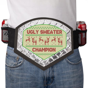 Ugly Christmas Sweater Contest Trophy Party Belt